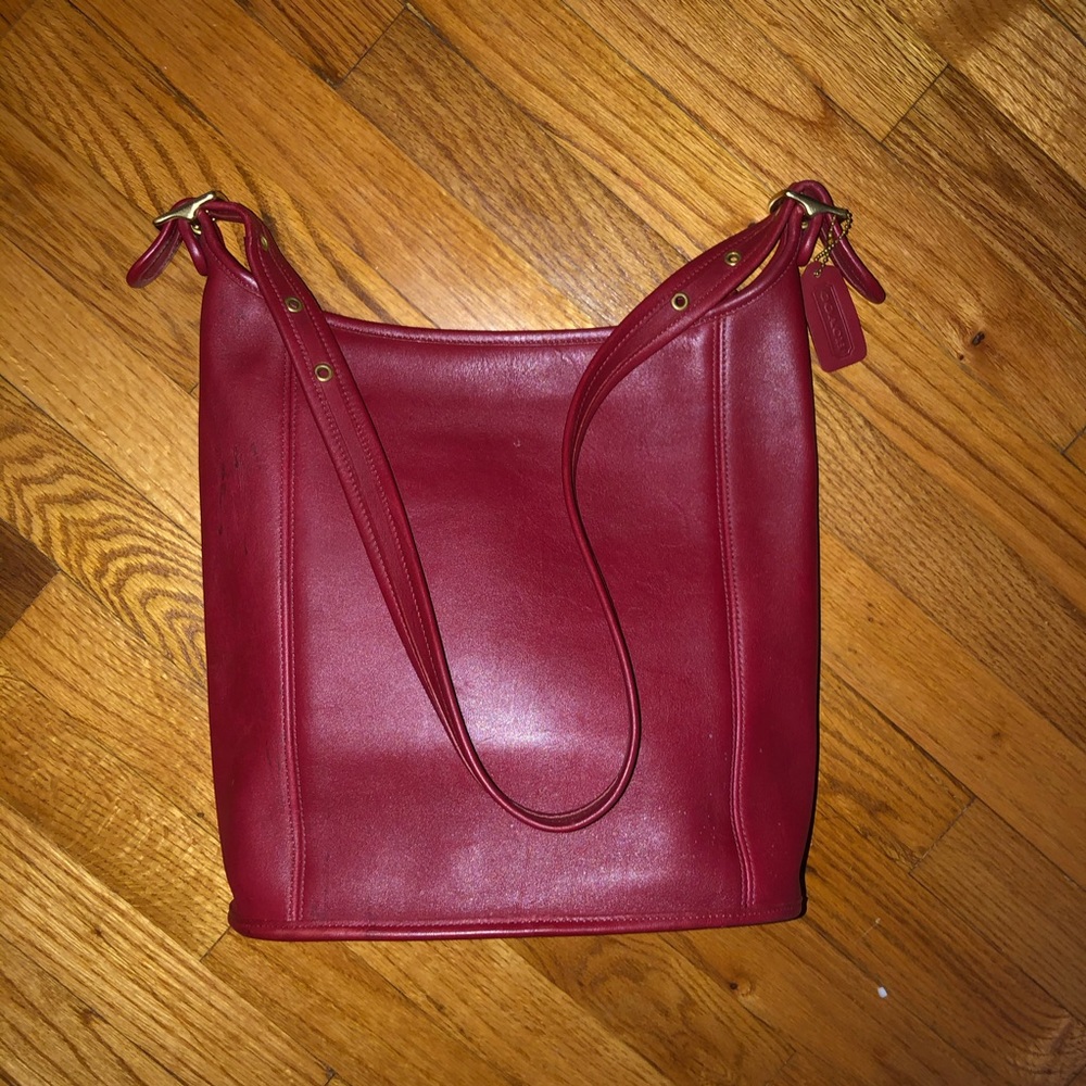 Vintage red coach purse